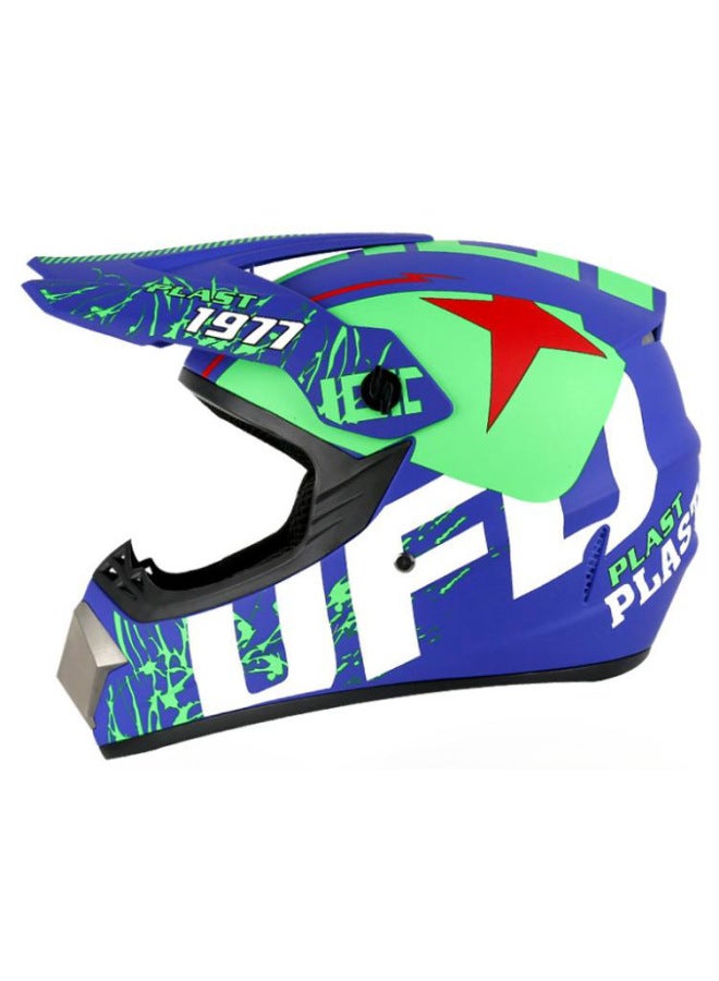 Blue And Green Ufo Motorcycle Kart Adult Helmet Small Lightweight Abs Off-road Helmet Colorful Motorcycle Helmet