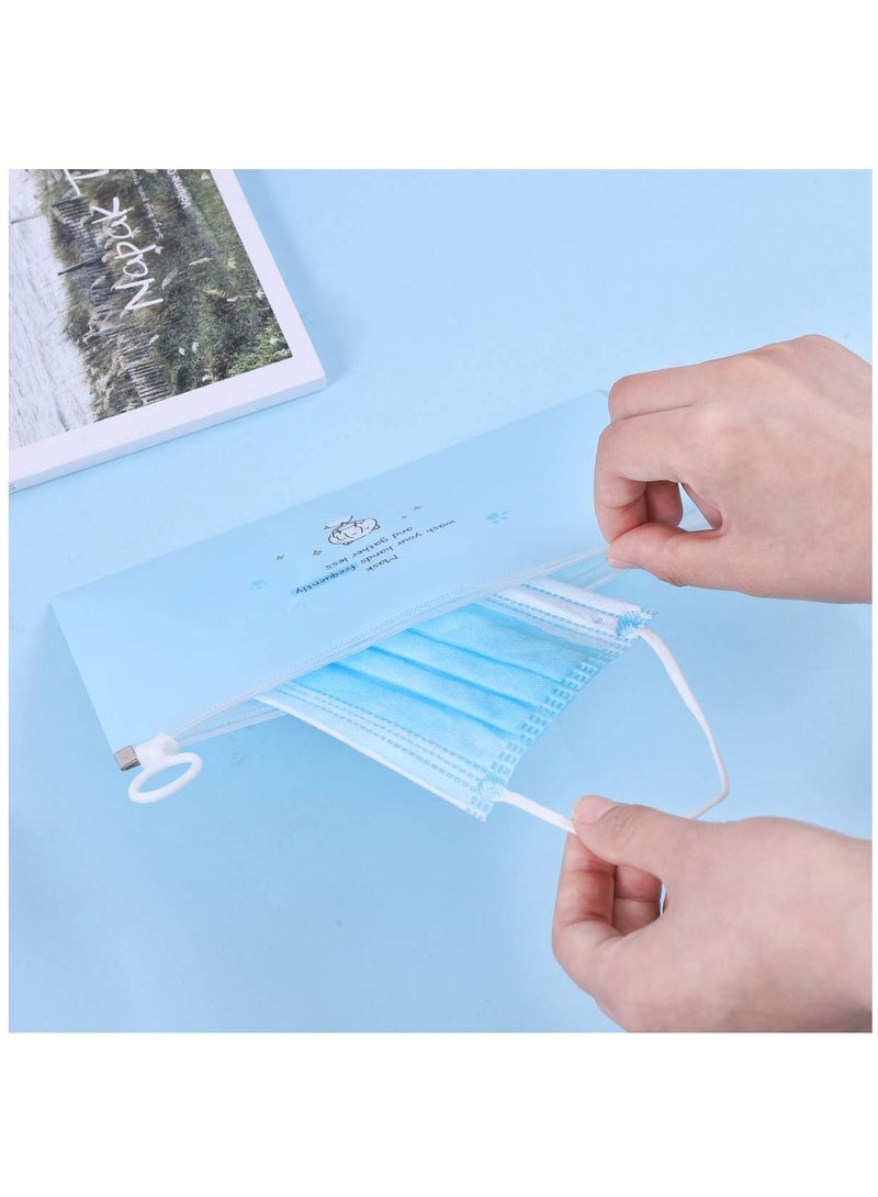 KASTWAVE 4 PCS Face Cover Organizer Case Reusable Mask Pouch Mask Holder Case Zipper Storage Bag Cosmetic Container Portable Face Covers Clips Mini Travel Bags Set  - Image 3