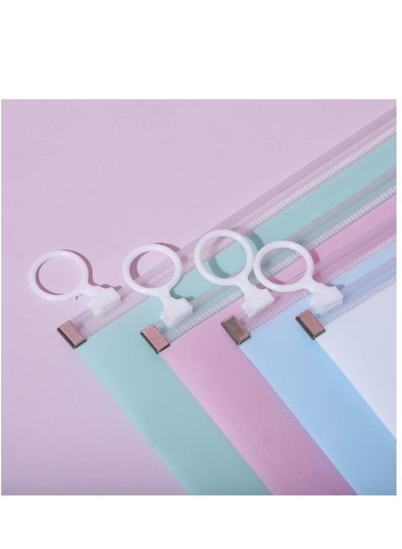 KASTWAVE 4 PCS Face Cover Organizer Case Reusable Mask Pouch Mask Holder Case Zipper Storage Bag Cosmetic Container Portable Face Covers Clips Mini Travel Bags Set  - Image 4