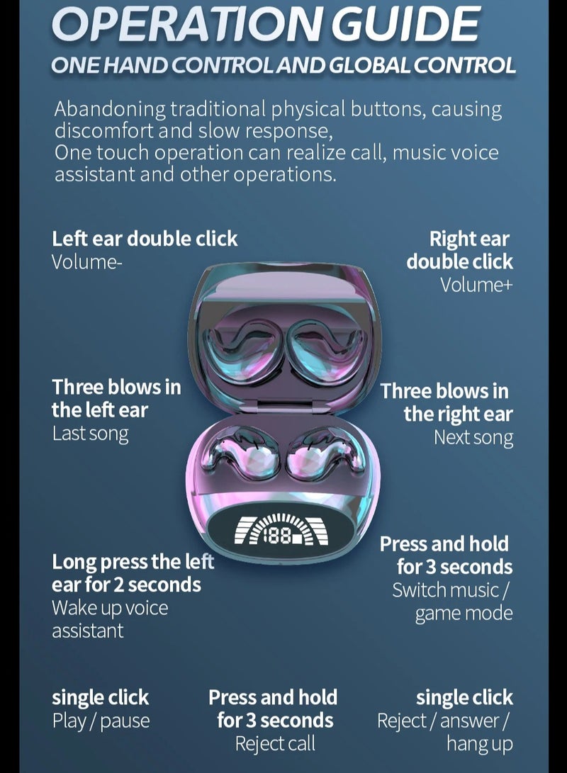 AROAQ Wireless Sleep Earbuds, Soft Comfortable Invisible Bluetooth Earphones, HIFI Sound Stable Noise Cancelling Wireless Headsets, Long Endurance Gaming Headphones With Mic, (Black) - Image 4