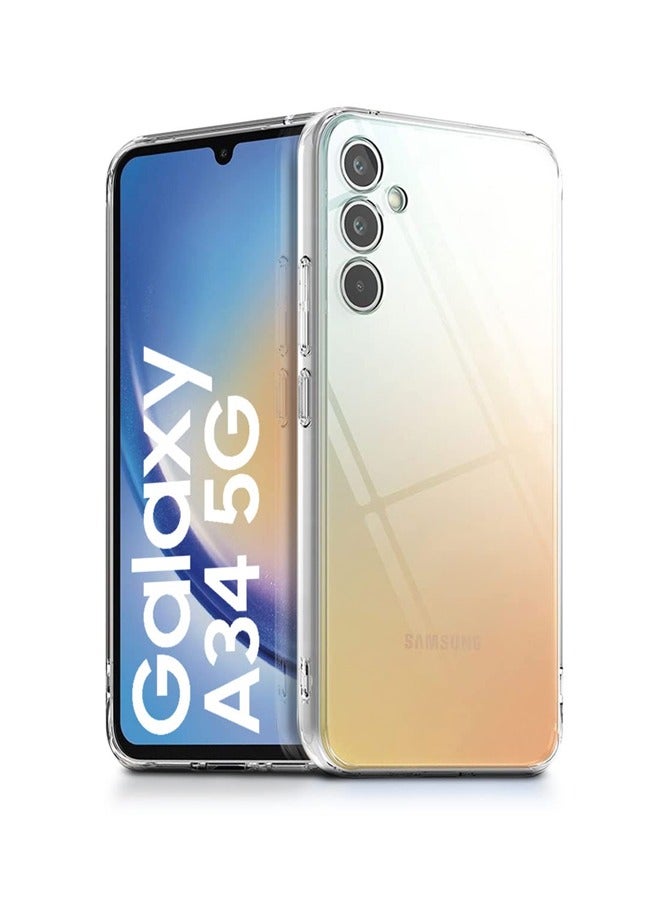 Waldic Silicone Protective Back Cover For Samsung Galaxy A34 5G - Clear - Image 2