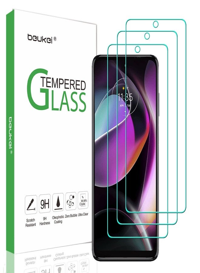 beukei (3 Pack) Compatible for Motorola Moto G 5G (2022) [Not Fit for Moto G Stylus 5G] Screen Protector Tempered Glass,Touch Sensitive,Case Friendly, 9H Hardness - Image 1
