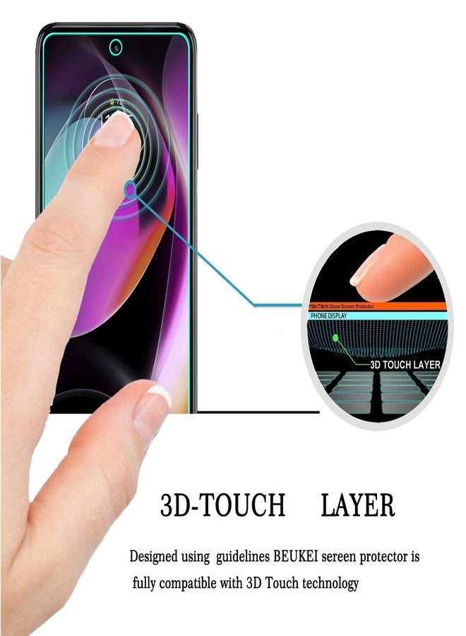 beukei (3 Pack) Compatible for Motorola Moto G 5G (2022) [Not Fit for Moto G Stylus 5G] Screen Protector Tempered Glass,Touch Sensitive,Case Friendly, 9H Hardness - Image 3