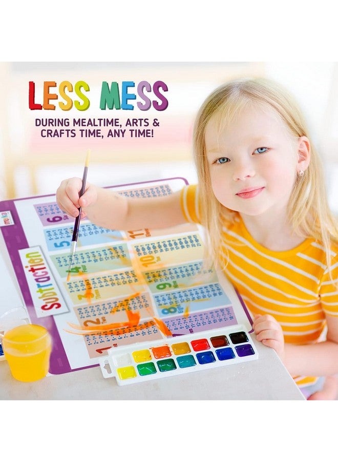 Merka Placemats for Kids, 5 Pack Educational Placemat, Non-Slip, Washable, Reusable, Learning Math - Addition, Subtraction, Multiplication and Division, 17"x11" Kids Placemats for Dining Table - Image 5