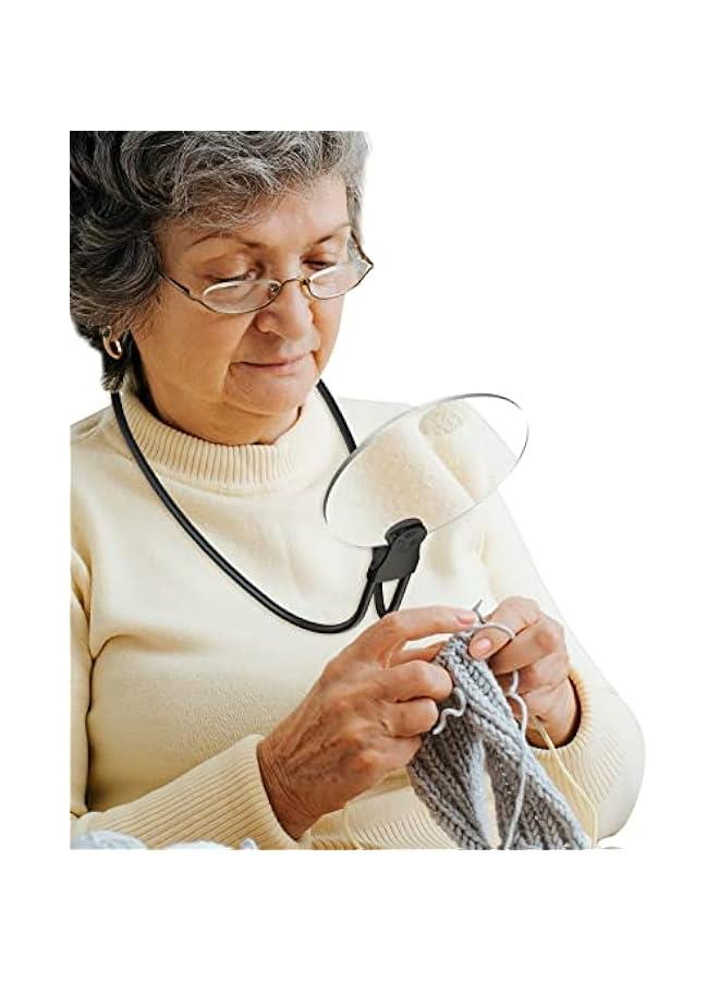 عدسة مكبرة بدون استخدام اليدين من تول هيلبر، عدسة مكبرة للقراءة والخياطة والغرز المتقاطعة والفحص والإصلاح. - Image 1