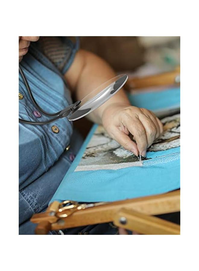 عدسة مكبرة بدون استخدام اليدين من تول هيلبر، عدسة مكبرة للقراءة والخياطة والغرز المتقاطعة والفحص والإصلاح. - Image 5