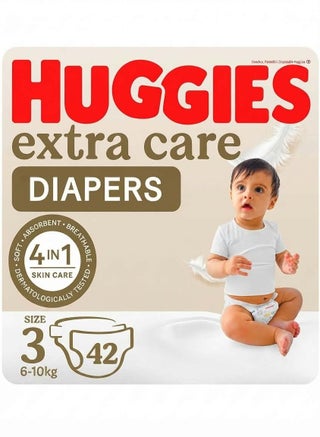 Huggies Extra Care Diapers Size 3 (4-9 kg) - 42 Diapers