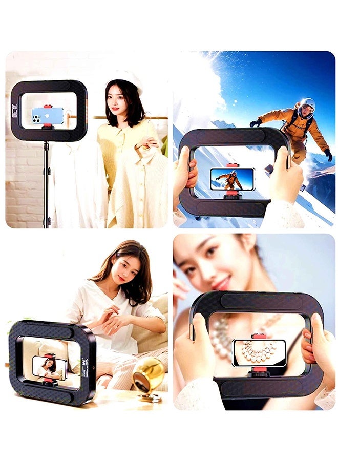 WALALLA Ring Light for Phone, Comes with a handheld tripod, Phone Ring Light Stabilizer for Video Recording,Smartphone Video Rig for Tiktok Vlogging,RGB Video Light for Photography Filmmaking Video Maker,Stabilizer Light Combination - Image 2