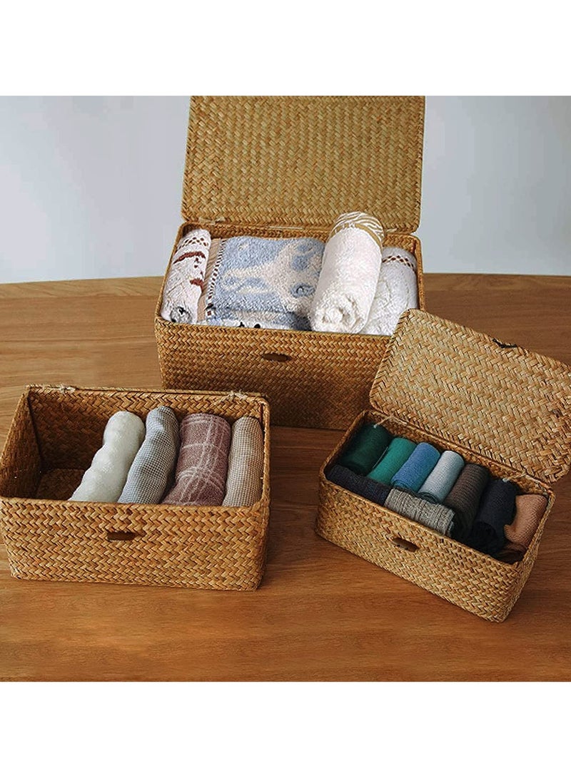 LINGWEI Premium Handwoven Natural Storage Baskets Set of 3  - Image 3