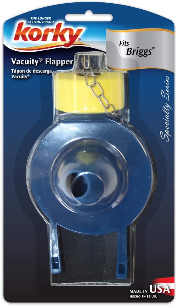 Korky Korky 65BP Toilet Flapper for Briggs Vacuity Toilet Repairs and Replacement Blue and Yellow  - Image 3