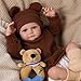 BABESIDE 17 Inch Reborn Baby Dolls Lifelike Newborn Doll with Soft Cloth Body Handmade Baby Doll with Bear Hat Toy Set Includes Bottle Magnetic Pacifier Clothes Gift for Kids Age 3 - Image 2