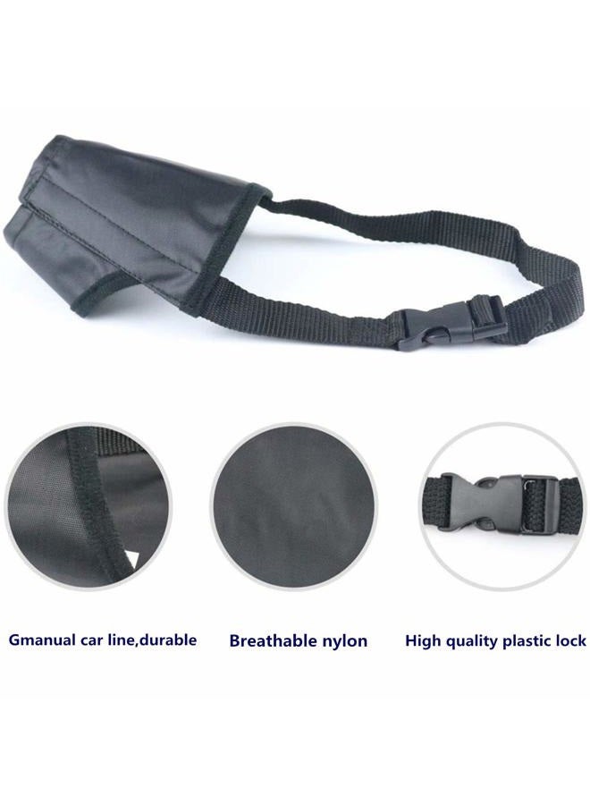 JYHY Nylon Dog Muzzle - Adjustable Quick Fit pet muzzle Prevent from Biting Barking and Chewing for Small Medium Large Dogs,Black - Image 2