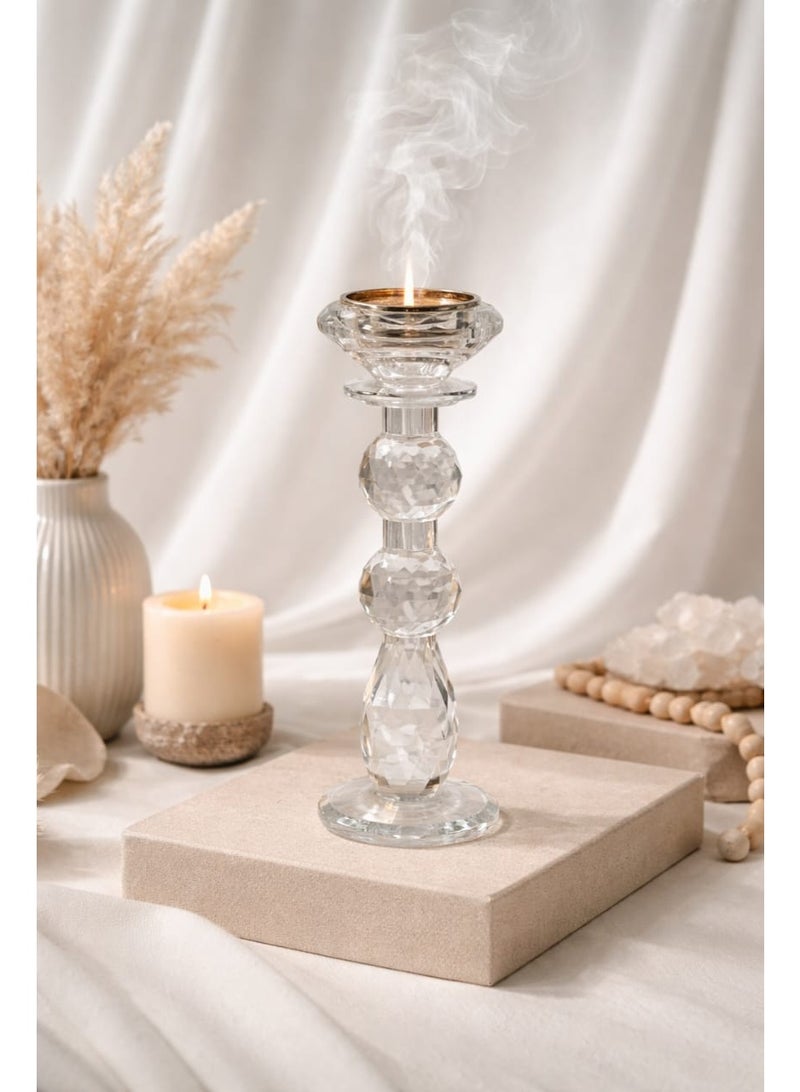 مبخرة وحامل شمع عمودية من الكريستال الفاخر - Image 1