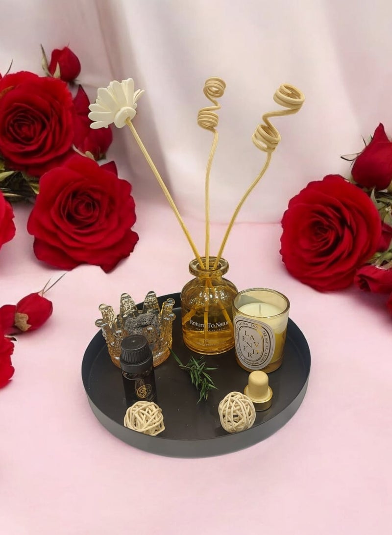 LIFE Home Aromatherapy Kit With Flower Scent Steel Tray  - Image 1