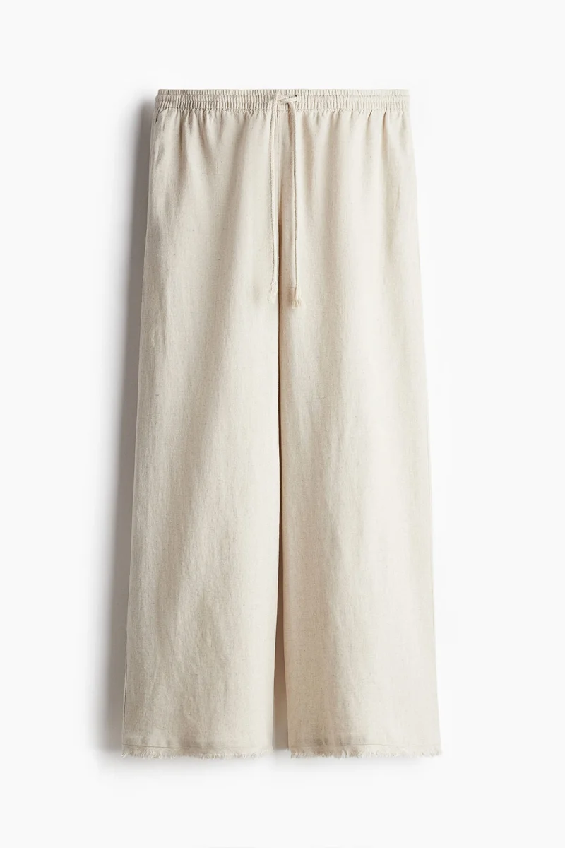 H&M Linen-blend drawstring trousers