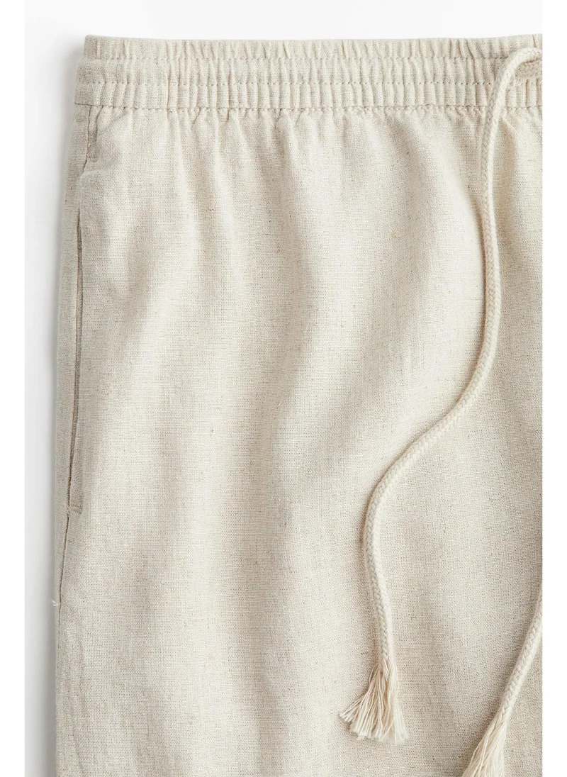 H&M Linen-blend drawstring trousers