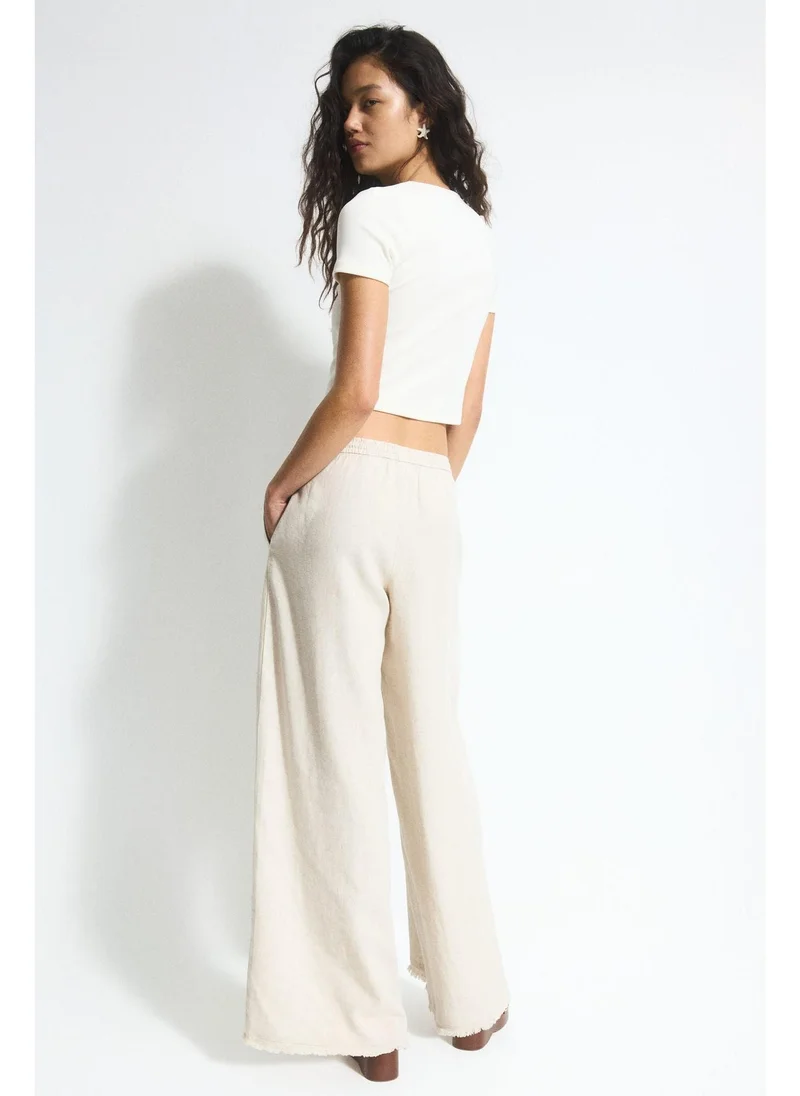 H&M Linen-blend drawstring trousers