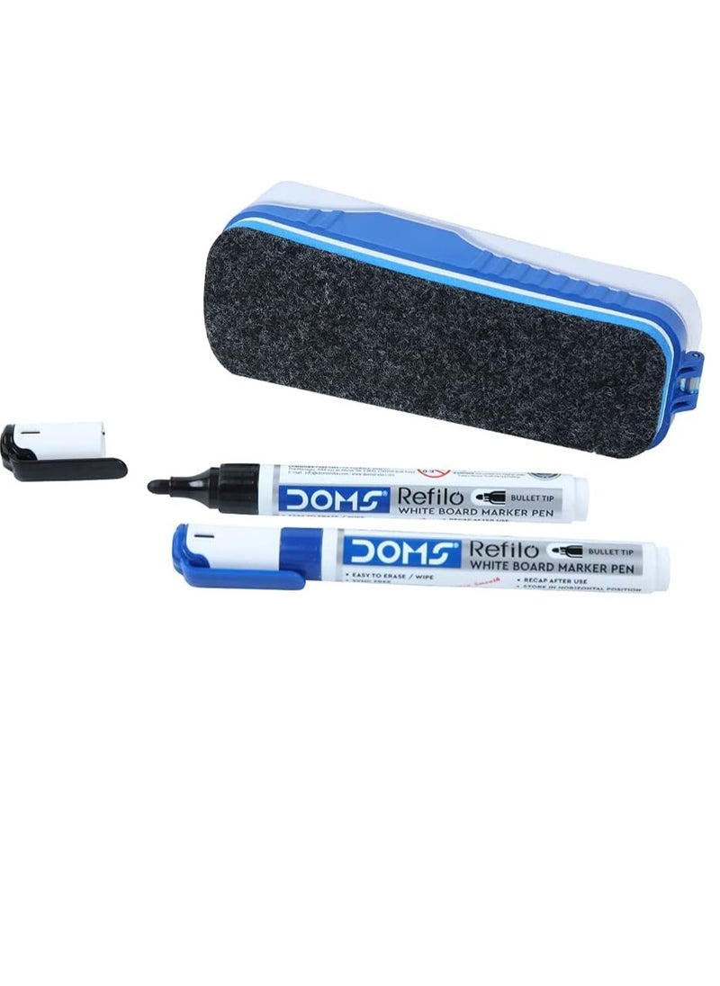Magnetic Whiteboard Eraser With Two Markers Multicolour