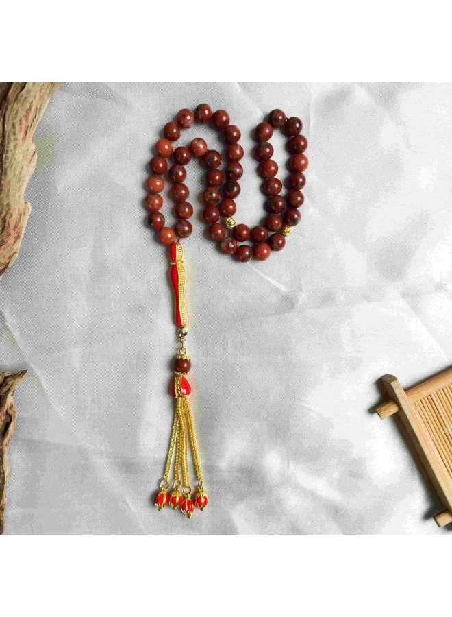 YIXIA Bestseller 8mm 45 Stone Gold Tassel Bracelet Muslim Tasbih Prayer Beads - Image 1