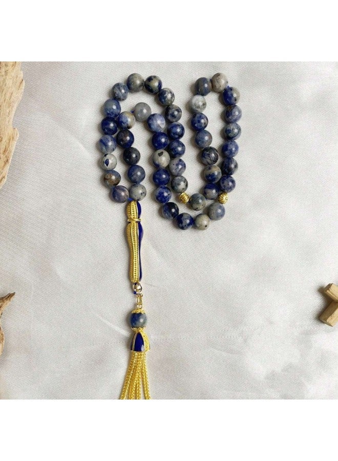 YIXIA Bestseller 8mm 45 Stone Gold Tassel Bracelet Muslim Tasbih Prayer Beads - Image 2