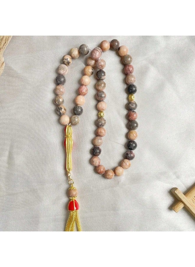 YIXIA Bestseller 8mm 45 Stone Gold Tassel Bracelet Muslim Tasbih Prayer Beads - Image 3