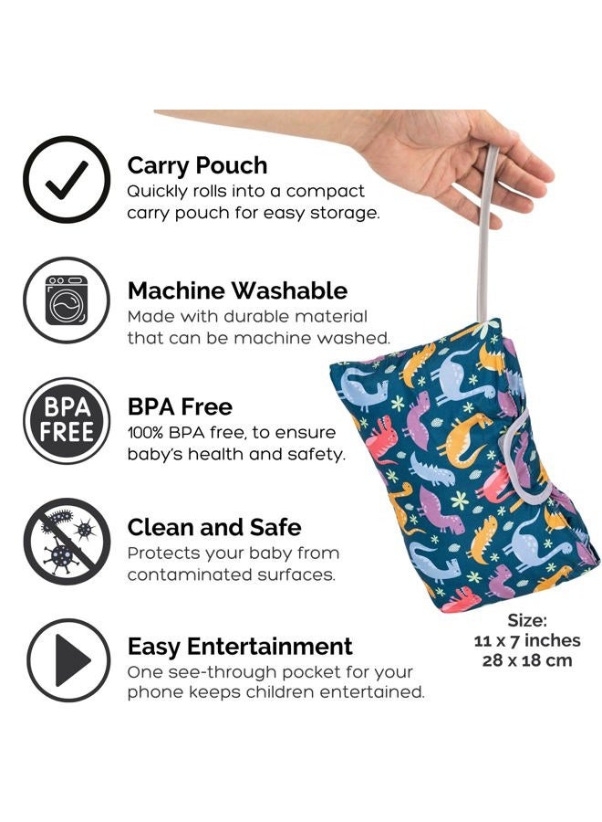 suessie Shopping Cart Cover for Baby or Toddler | 2-in-1 High Chair Cover | Universal Fit for Boy or Girl | Includes Carry Bag | Machine Washable | Fits Restaurant Highchair (Dinosaurs) - Image 5