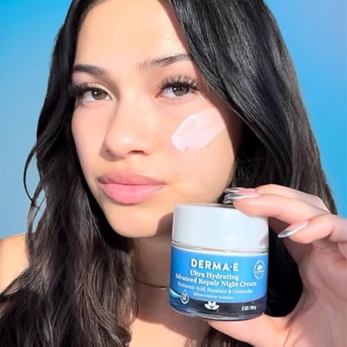derma-e Derma E Ultra Hydrating Night Cream, Advanced Repair Overnight Face Moisturizer with Hyaluronic Acid to Replenish, Smooth and Nourish Skin, 2 oz - Image 4
