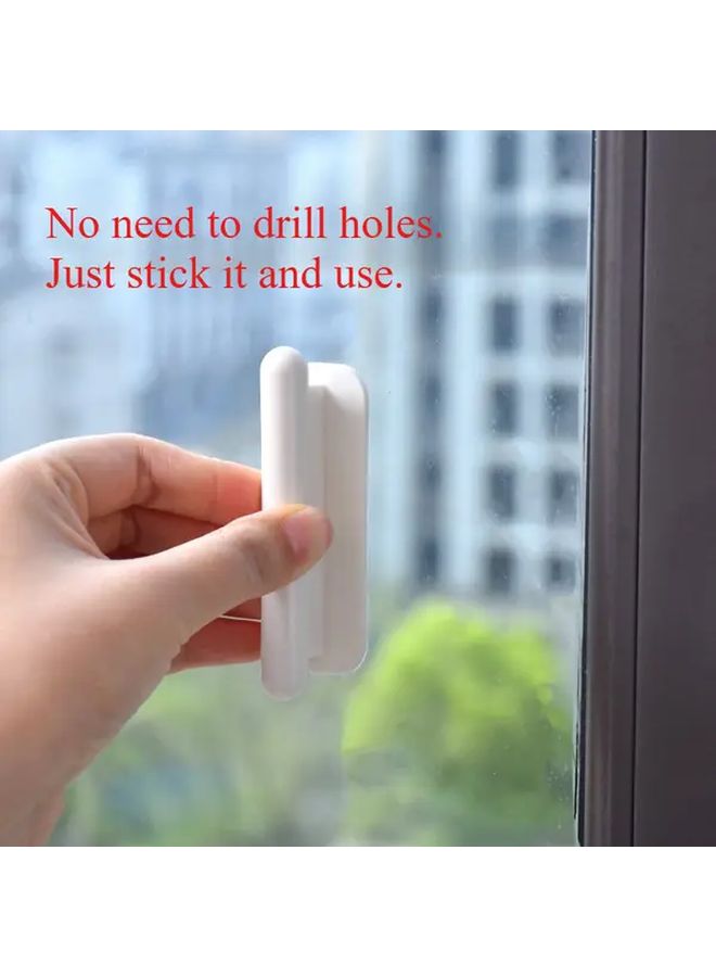 Gray Push Pull Door Handles 2pcs No Drill Adhesive Mounts Durable PP Material Kitchen Wardrobe - Image 1
