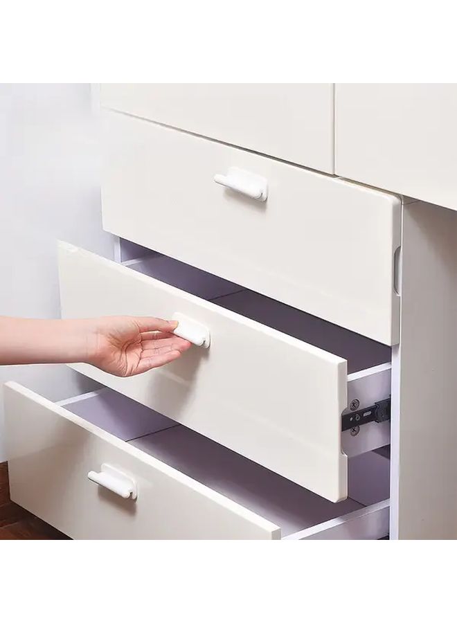 Gray Push Pull Door Handles 2pcs No Drill Adhesive Mounts Durable PP Material Kitchen Wardrobe - Image 2