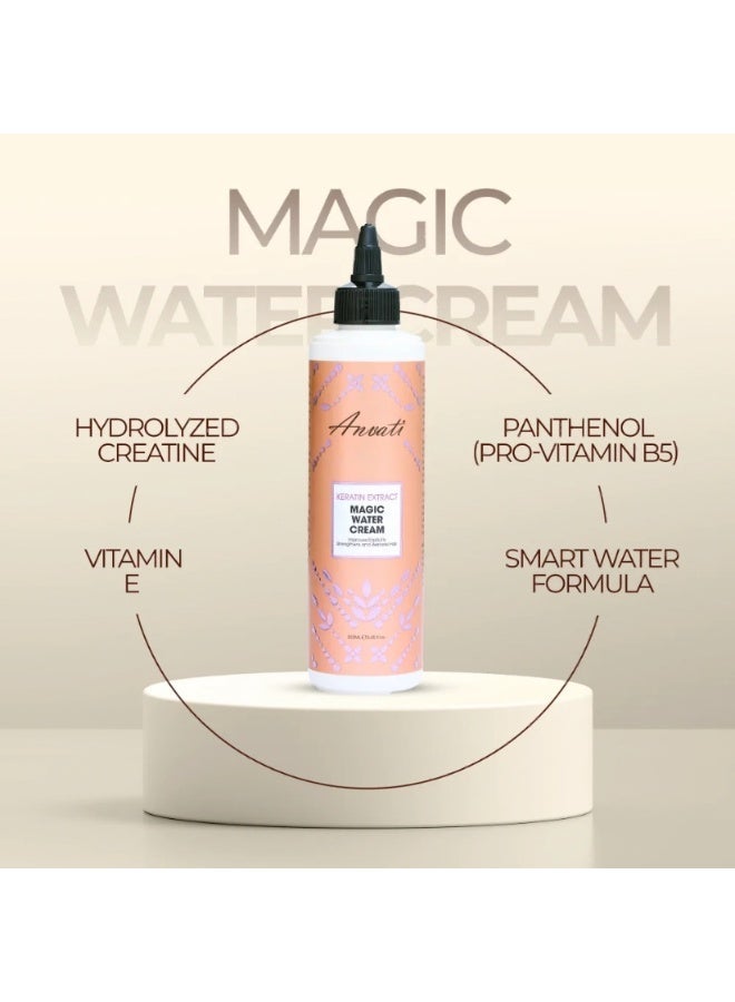 Anvati Keratin Extract Magic Water Cream 250ml – Deep Hydrating Hair Treatment for Dry & Damaged Strands, Lightweight Repair Formula for Smooth, Soft, Shiny Styling - Image 4