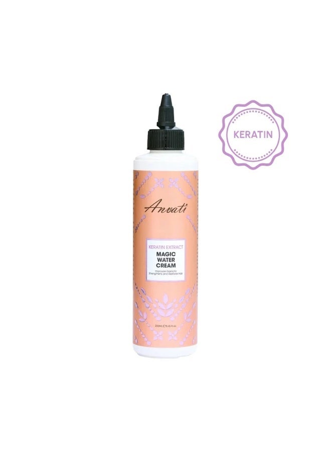 Anvati Keratin Extract Magic Water Cream 250ml – Deep Hydrating Hair Treatment for Dry & Damaged Strands, Lightweight Repair Formula for Smooth, Soft, Shiny Styling - Image 1