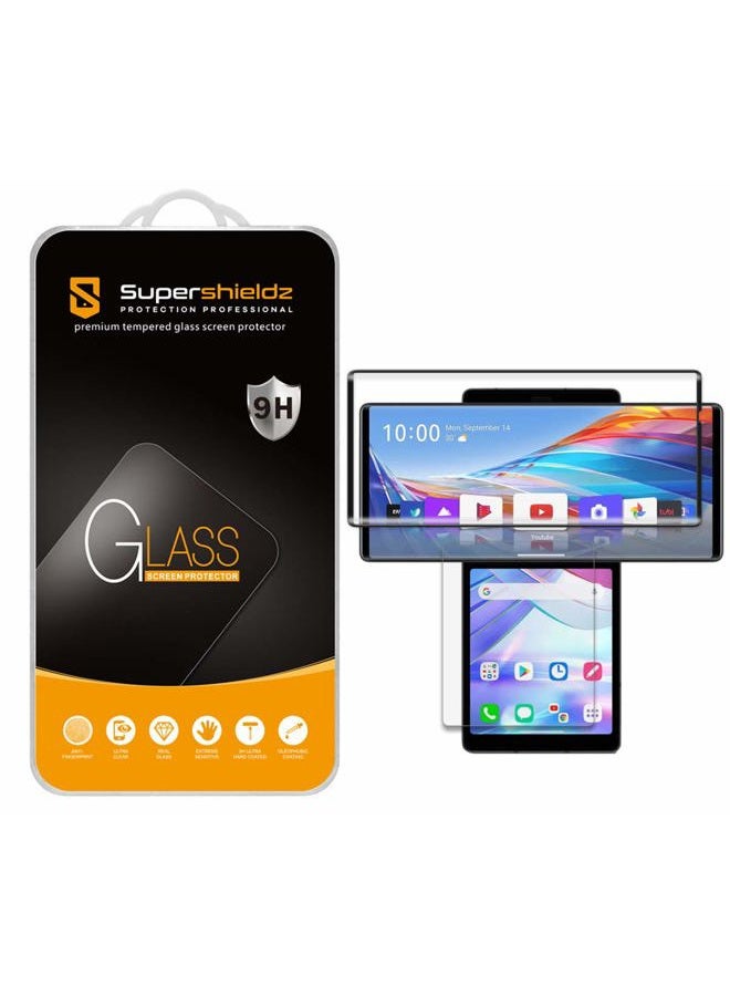 Supershieldz (2 Pack) for LG Wing (2 Glass Main Screen and 2 PET Dual Screen) Tempered Glass Screen Protector, Anti Scratch, Bubble Free (Black) - Image 1