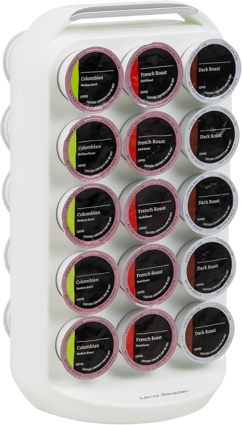 Mind Reader Carousel Coffee Pod Holder - White, Holds 30 Pods - Image 1