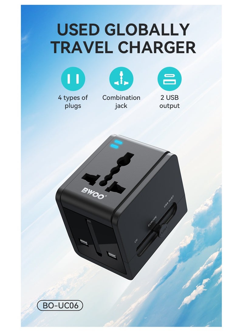BWOO Universal Travel Adapter Dc Usb-A 3.0A + Usb-C 3.1A - Image 4