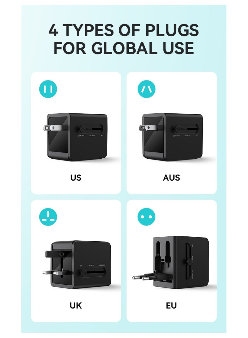 BWOO Universal Travel Adapter Dc Usb-A 3.0A + Usb-C 3.1A - Image 5
