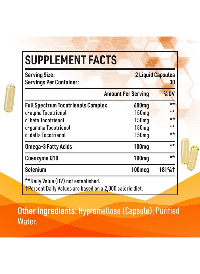 Kroppssund Tocotrienols 800mg Supplement | Cellular, Energy - 60 Liquid Capsules - Image 2