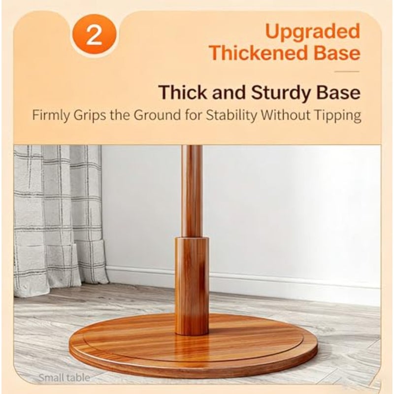 Coat Rack Stand, Freestanding Coat Tree with Solid Round Base and 8 Hooks, Easy Assembly Wooden Coat Hanger, Clothes Rack for Hallway Entryway, Living Room, Bedroom, Office, Brown - Image 5