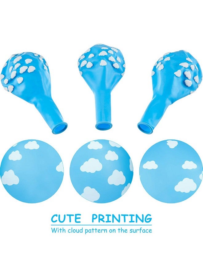 Gejoy بالونات جيوي 36 قطعة باللون الأزرق السحابي من اللاتكس، بالونات مات 12 بوصة باللون الأزرق الفاتح والأبيض لتزيين حفلات استقبال المواليد للأولاد والبنات وحفلات عيد الميلاد. - Image 2