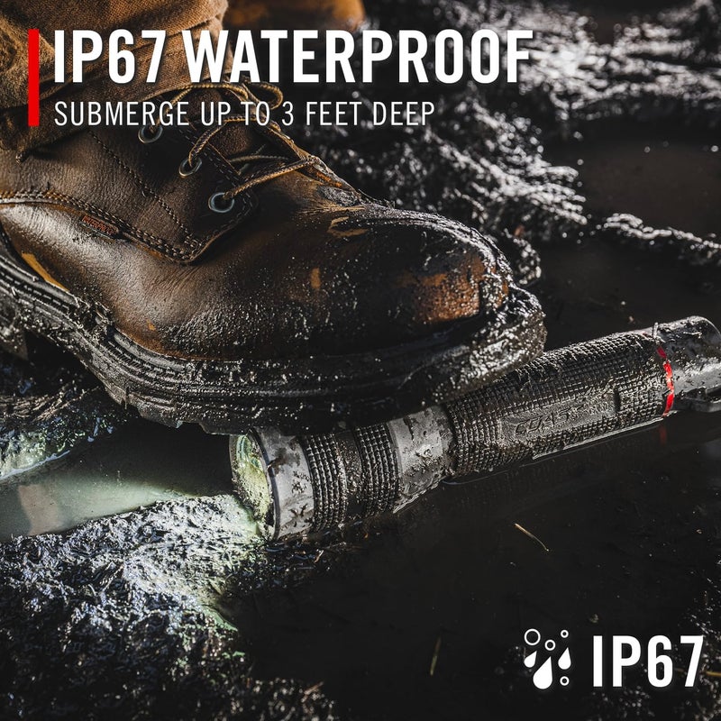 Coast GX20 1200 Lumen Waterproof AlkalineDual Power LED Flashlight with Twist Focus AntiRoll Cap and Textured Handle  Compatible with 4 x AAA Batteries Included or ZX750 Rechargeable Battery - Image 5