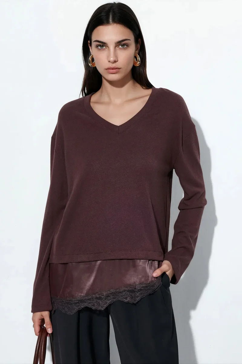 Busem BUSEM Women’s V-neck Knit Sweater