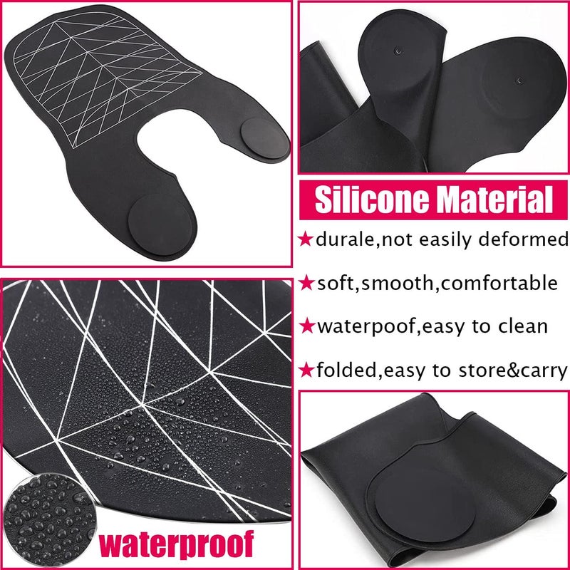 XDONEF Hair Cutting Guide Collar Silicone Waterproof Cutting Cape for Hair Stylist Hair Cutting Mat for Shoulders Hair Cut Mat with Guidelines Weighted Neck Wrap for Salon Home Large - Image 2