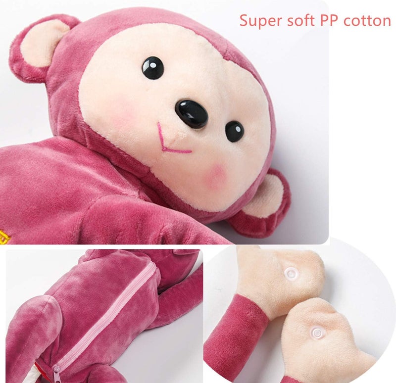 JULAN Plush PIPI Monkey Toy Style Anime Tissue Holder Tissue Box Cartoon Tissue Cover Paper Holder Napkin Box Paper Storage Box Tissue Tray Paper Container for Car Home Use Bathroom Accessories (Brown) - Image 1