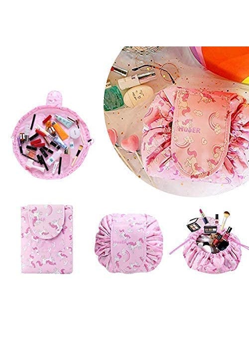 svk dream SVK Dream Portable Folding Drawstring Makeup Bag Large Capacity Lazy Cosmetic Organizer Pouch Magic Travel Toiletry Bags For Women random design  - Image 5