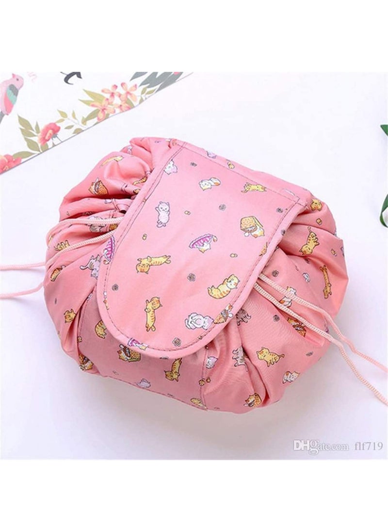 svk dream SVK Dream Portable Folding Drawstring Makeup Bag Large Capacity Lazy Cosmetic Organizer Pouch Magic Travel Toiletry Bags For Women random design  - Image 2