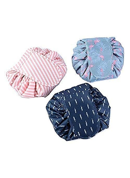 svk dream SVK Dream Portable Folding Drawstring Makeup Bag Large Capacity Lazy Cosmetic Organizer Pouch Magic Travel Toiletry Bags For Women random design  - Image 4