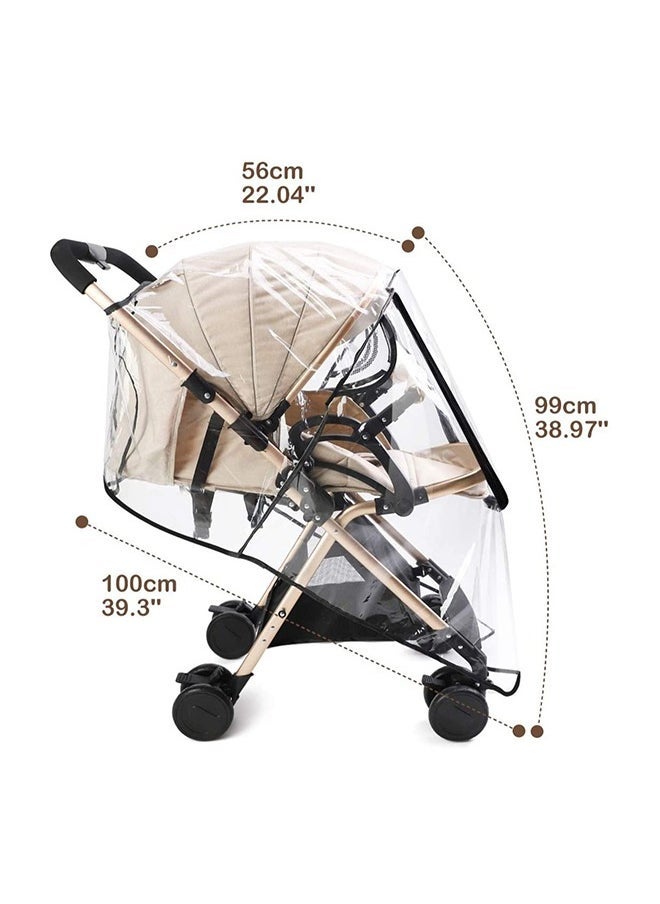 Universal Baby Stroller Rain Cover Pram Raincover Pushchair EVA Transparent and Waterproof for Buggy Carriage Travel Outdoor - Image 2