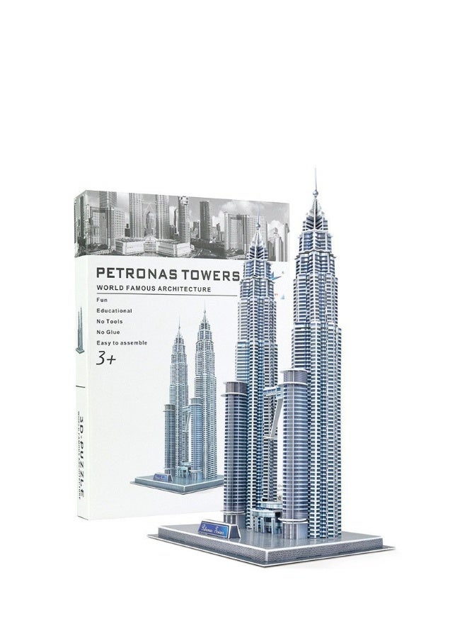 Beauenty 3D stereo jigsaw World Building Stereo Jigsaw Twin towers