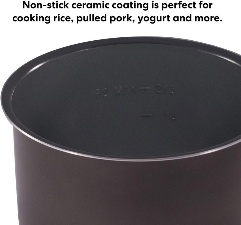 Instant Pot Ceramic Inner Cooking Pot 6-Qt, Non-Stick Coated Interior, Rice Cooker, Cooking Pot for Slow Cooking - Image 2