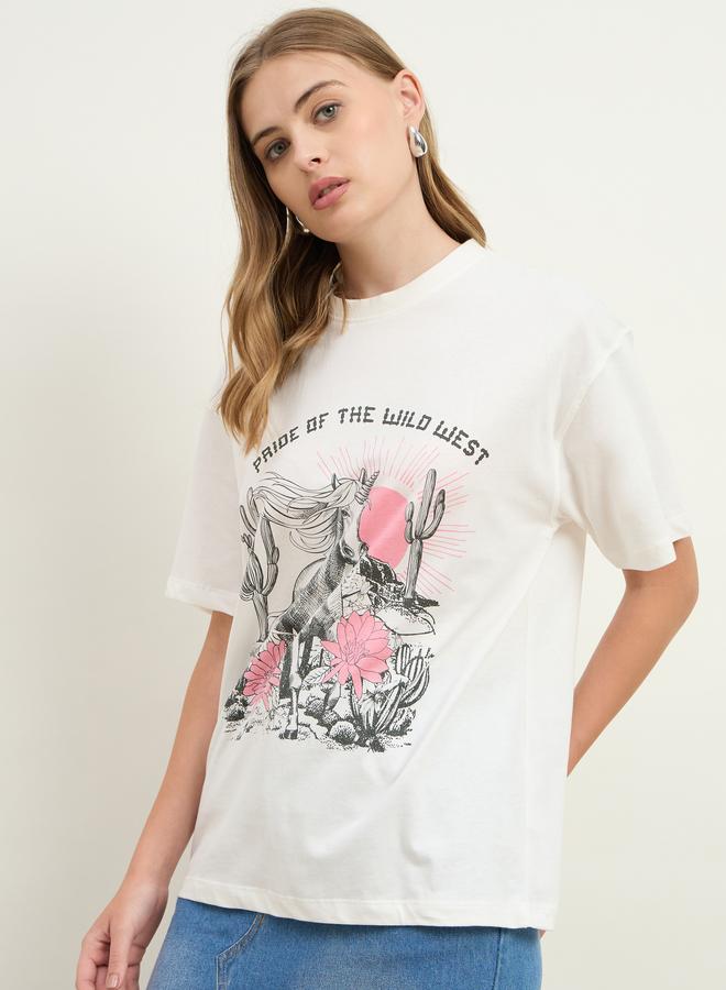 Styli Pride of The West Graphic Print Oversized T-Shirt - Image 3