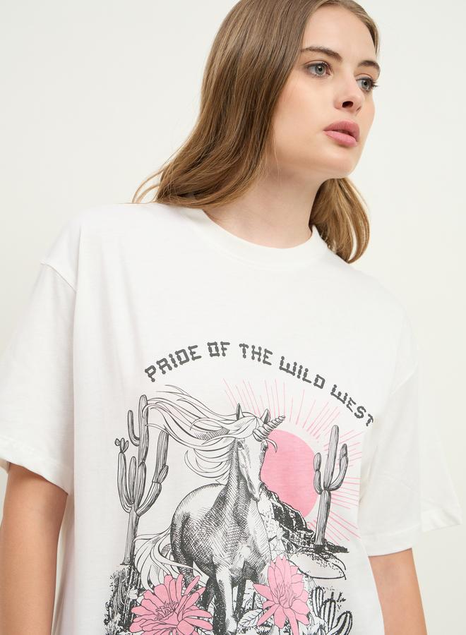 Styli Pride of The West Graphic Print Oversized T-Shirt - Image 4